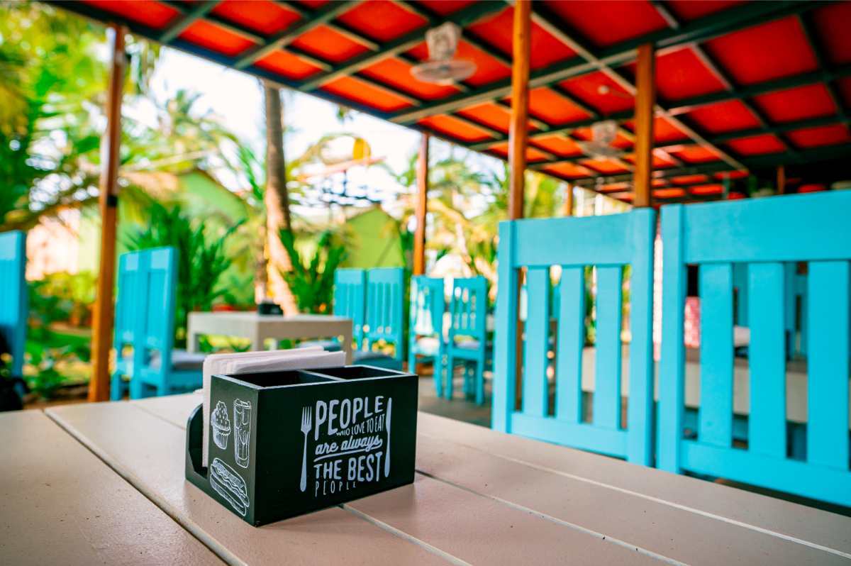 Relaxing resort with restaurant in South Goa offering multi-cuisine dining.