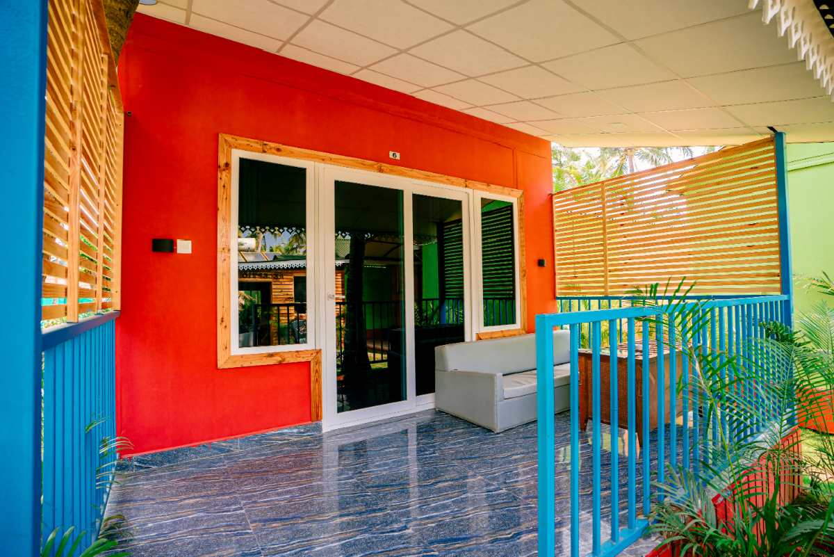Comfortable garden view rooms in South Goa with lush surroundings.