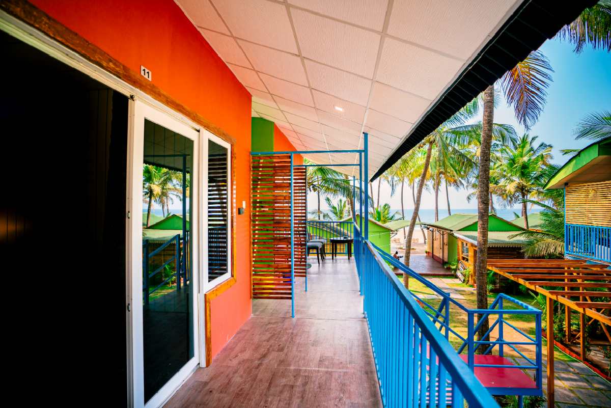 Beach facing rooms in South Goa offering stunning sea views.