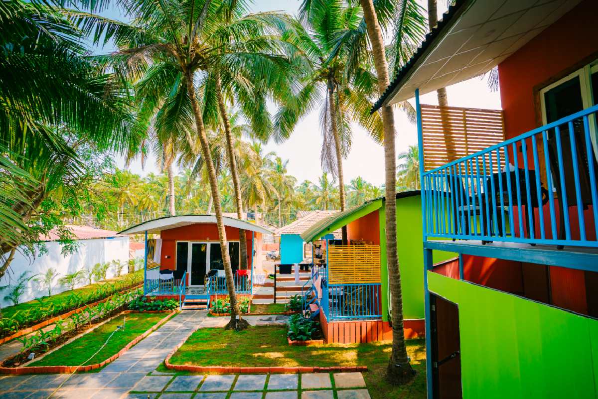 Resort in South Goa with side sea view and modern amenities.r